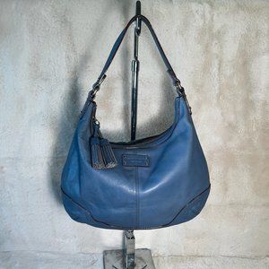 Kate Spade Blue Leather Slouchy Shoulder Bag